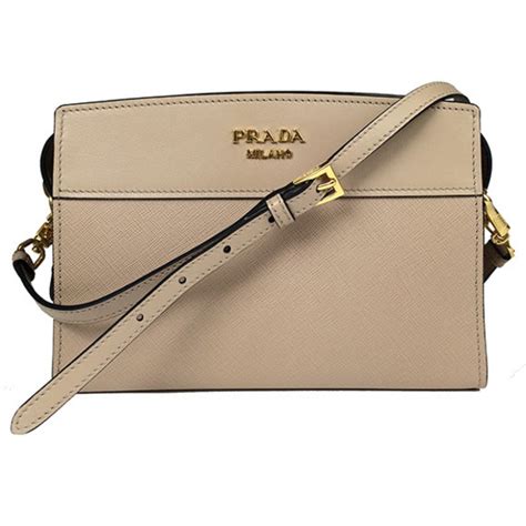 Prada Saffiano Calf Esplanade Cameo Beige Shoulder Bag